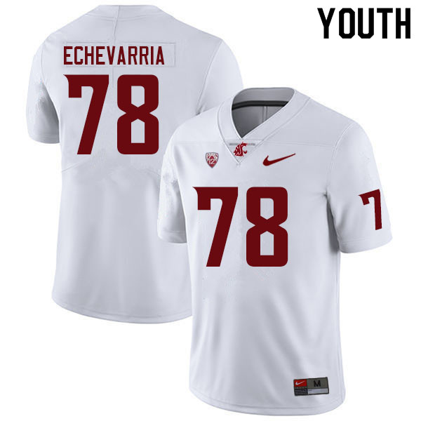 Youth #78 Jesus Echevarria Washington State Cougars College Football Jerseys Sale-White - Click Image to Close